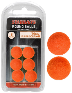 STARBAITS Pěnové kuličky Round Balls Fluoro Orange 6pcs 14mm