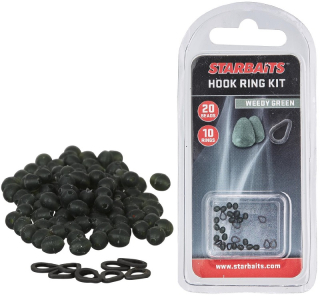 STARBAITS Hook Ring Kit zelená (10 ks kroužek+20 ks zarážka)