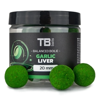 TB BAITS Vyvážené boilie Balanced + Atraktor Garlic Liver 100g 20mm