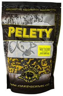 VÁCLAVÍK Pelety Fluo Feeder Med Oliheň 700g 3-4mm