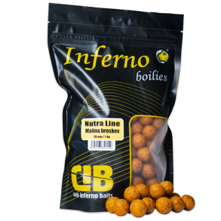 CARP INFERNO Boilies Nutra Line Malina Broskev 1kg 20mm