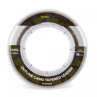AVID Ujímaný šokáč Outline Camo Tapered Leader 3x15m 0,33 - 0,57mm