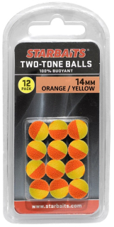 STARBAITS Pěnové kuličky Two Tones Balls Orange Yellow 12pcs 10mm