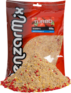 BENZAR MIX Krmítková směs Turbo Groundbait Jahoda 800g