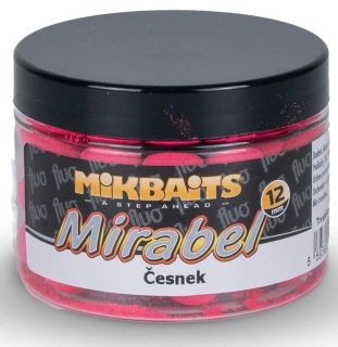 MIKBAITS Mirabel Fluo boilie Česnek 150ml 12mm