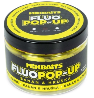 MIKBAITS Plovoucí Fluo boilie Banán Hruška 150ml 14mm
