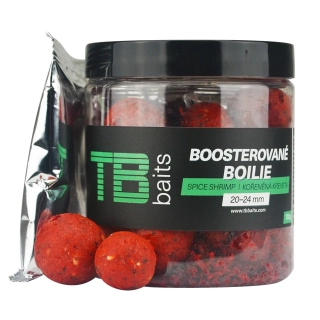TB BAITS Boosterované boilie Spice Shrimp 120g 20-24mm