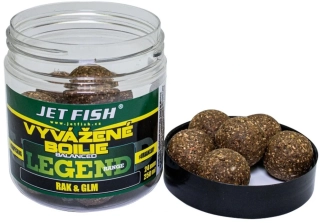 JET FISH Vyvážené boilie Legend Range Rak & GLM 250ml 20mm