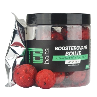 TB BAITS Boosterované boilie Strawberry 120g 20-24mm