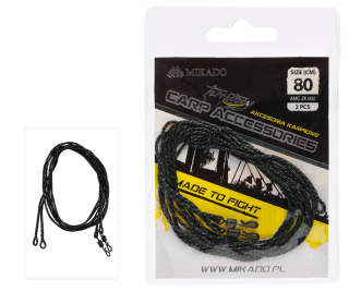 MIKADO Kaprový návazec Leadcore s rychloobratlíkem 2ks 80cm