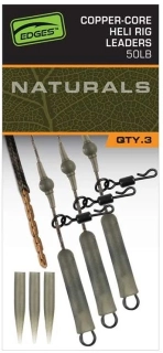 FOX Montáž Edges Naturals Copper Core Heli Rig Leaders 3ks