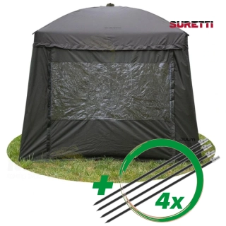 AKCE SURETTI Deštník Duum 250 Full Cover + 4ks Teleskopická tyč 100cm Whitworth 3/8"x20