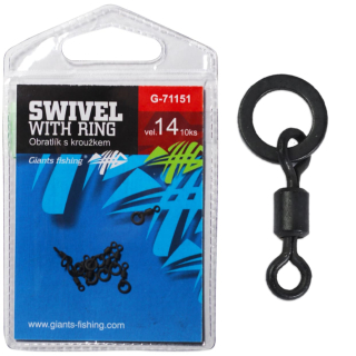 GIANTS FISHING Obratlík s kroužkem Swivel with Ring #14 10ks