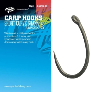 GIANTS FISHING Háček s očkem bez protihrotu Short Curve Shank 10ks #6