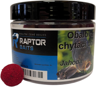 RAPTOR BAITS Obalované chytací boilies Jahoda 250g 20mm