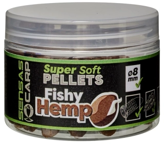 SENSAS Pelety Super Soft Fishy Hemp 60g 8mm