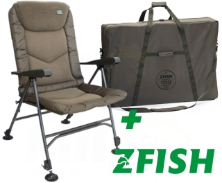 AKCE ZFISH Křeslo Deluxe GRN Chair + transportní taška Aquacore