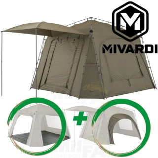 AKCE MIVARDI Přístřešek Base Camp XL + sada pro napojení bivaku 2ks + extra odolná podlaha