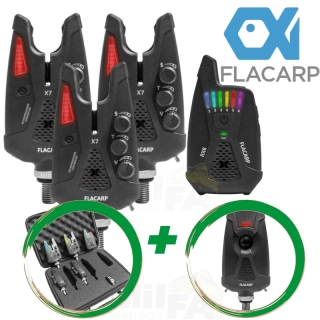 AKCE FLACARP Sada signalizátorů 3+1 X7 + RX7 + RX7 + pohybové čislo AL2 oboustranné + kufřík