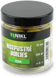 NIKL Rozpustné boilies Corn 250ml 24mm