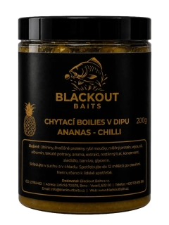 BLACKOUT BAITS Chytací boilies v dipu Ananas Chilli 200g 20mm