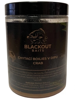 BLACKOUT BAITS Chytací boilies v dipu Crab 200g 20mm