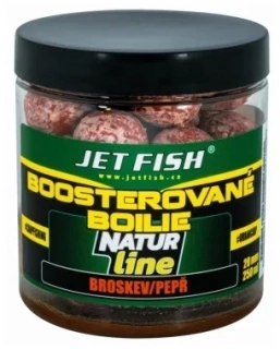 JET FISH Boosterované boilie Natur Line Broskev Pepř 120g 20mm