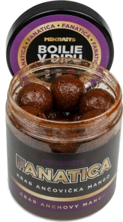 MIKBAITS Boilie v dipu Fanatica Krab Ančovička Mango 250ml 20mm