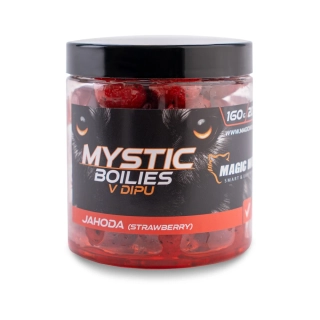 MAGIC WOLF Boilies v dipu Mystic Jahoda 160g 20mm
