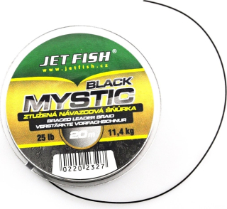 JET FISH Ztužená návazcová šnůrka Black Mystic 20m 25lb