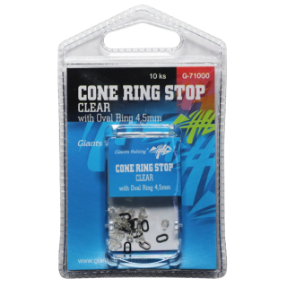 GIANTS FISHING Slídová zarážka s kroužkem Cone Ring Stop Clear with Oval Ring 4,5mm