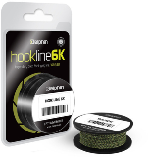 DELPHIN Návazová šňůrka HOOKLINE 6K 20m 25lbs grass