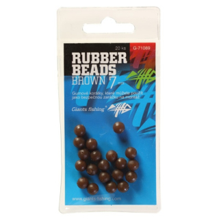 GIANTS FISHING Gumové kuličky Rubber Beads Brown 6mm 20ks
